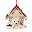 Ceramic Doghouse Ornament - Westie - Animals - by E&S Pets