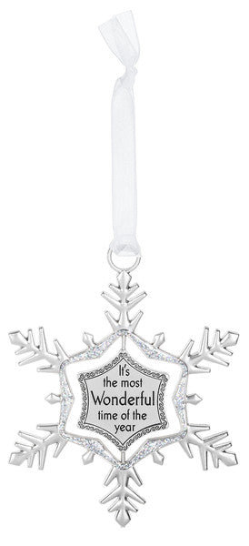 Swirling Snowflake Ornament - It's the most Wonderful time of the year - The Country Christmas Loft