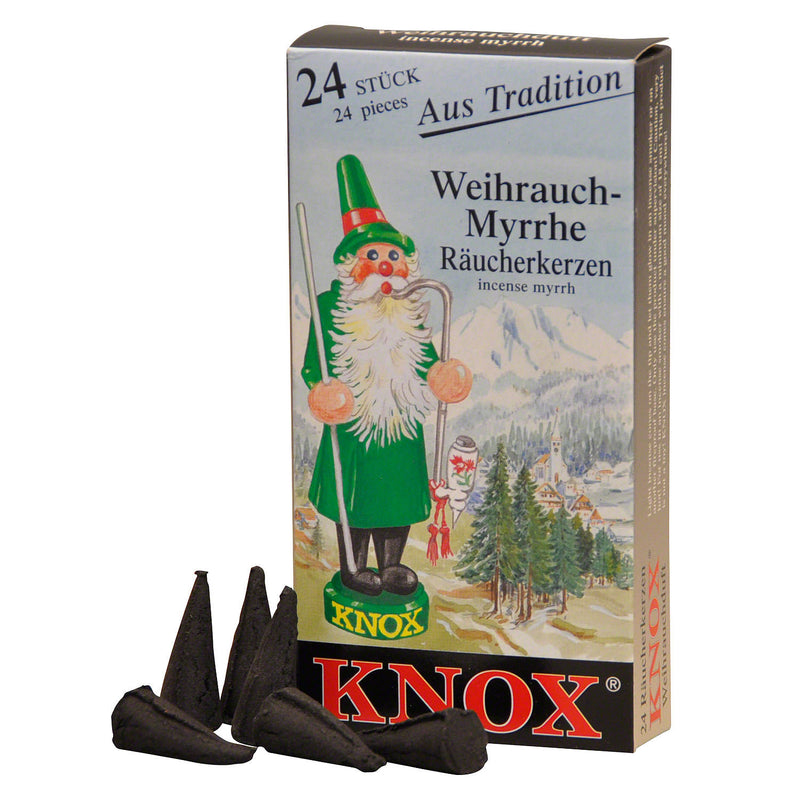 Knox German Scented Incense Cones (Pack Of 24) - Myrrh - The Country Christmas Loft