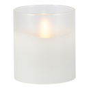 Hand-Poured Wax LED Candle in Frosted Glass - Battery Operated - by Everlasting Glow