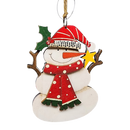 Rustic Wooden Ornament - Snowman