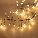 300L Warm White Superbright Twinkle Cluster Garland (Green Wire) - 9 Foot