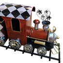 Metal Holiday Harlequin Train - 37 Inches Long