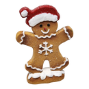 Gingerbread Cookie Figurine - Santa Hat Boy