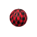 9"   Shatterproof Buffalo Plaid Fabric Wrapped Ball Ornament - Christmas >> Ornaments >> Shatterproof - by Christmas By Krebs