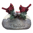 Holiday Cardinals on Stone - 7 Inch