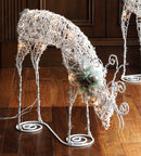 Lighted Rattan Snowy Deer - Head Down
