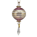 Crystal Pointed Globe Ornament - Soft Pink