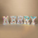 Lighted Holographic Holiday "MERRY" Decor with Remote Control - 10 Inch tall