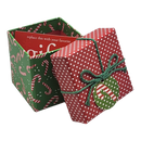 Gift Box Cube for Gift Cards - 3" x 3" -  Candy Canes