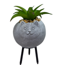 Faux Green Succulent In Planter - Cat - Home & Living >> Artificial Flowers - by Gerson
