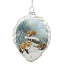 Glass Frosted Pinecone Ornament -