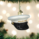 Marines Cap Glass Ornament