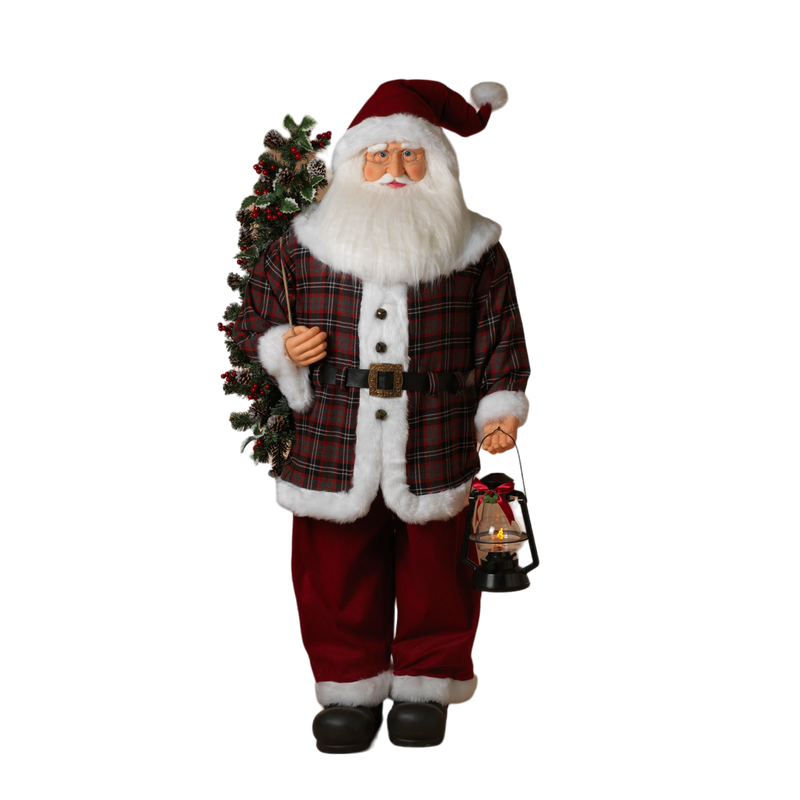 Lifesize Woodland Santa with LED Lantern