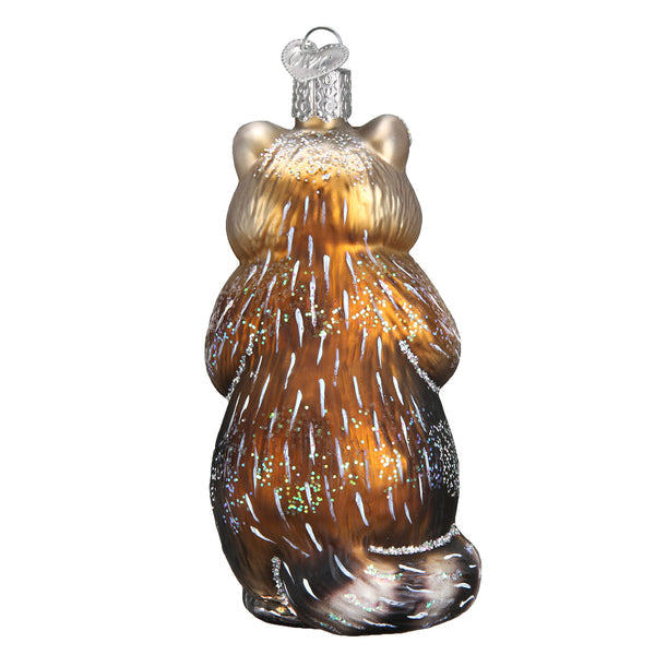 Racoon Glass Ornament