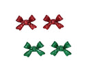 Red and Green Glitter Bows Earrings