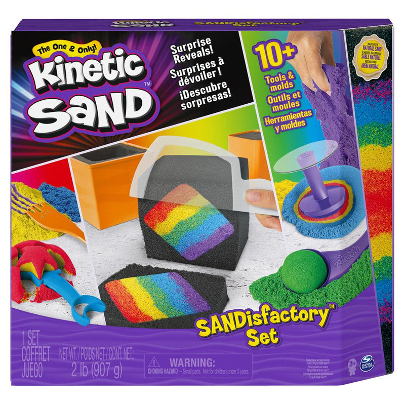 Kinetic Sand, Sandisfactory Set with 2lbs of Colored and Black Kinetic Sand, Includes Over 10 Tools - The Country Christmas Loft
