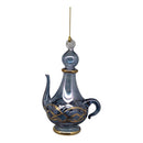 Smoky Blue Genie's Wish Lamp with Ornate Gold Filigree