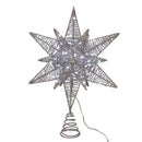 Cool White Micro LED Silver Starburst Treetop - 15 inch