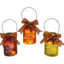 Lighted 10 Inch Glass Harvest Luminary -