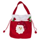 Santa Hobo Gift Bag with Pom-Pom Drawstrings (Red)