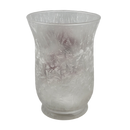 Frosted Glass Cardinal Design Hurricane Candle Holder