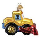 Bright Eyed Bulldozer  Glass Ornament
