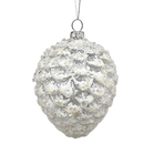 Glass Frosted Pinecone Ornament -