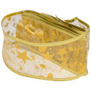Sheer Wire-edged 2 inch Ribbon - 6 Feet - Gold