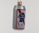 Pabst Blue Ribbon Beer Can Glass Ornament