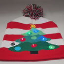 Battery-Operated LED Light-Up Knit Hat - Christmas Tree