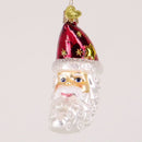 Santa Moon Face Glass Ornament