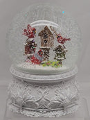 Musical Cardinal Birdhouse Wind Up Snowglobe