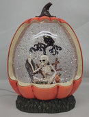 Graveyard Skeleton Lighted Waterglobe Pumpkin