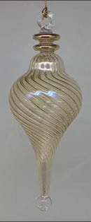 Amber Swirled Perfume Bottle Ornament