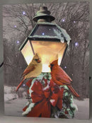Lighted Easel Artwork - Cardinals in the Snow