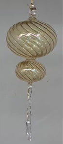 Warm Amber Swirled Finial Ornament