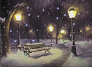 Lighted Easel Artwork - Park Bench Wonderland