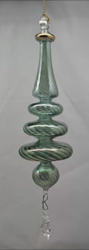 Sage Green Christmas Tree with Crystal Teardrop