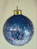 100MM USB Lighted Glass Ball Ornament - Blue