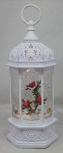 Lighted Spinning Water Globe Lantern with Rotating Scene - Cardinal