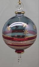 Patriotic Pride Ball Ornament with Gold Stars and Bands