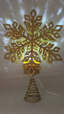 LED Snowflake Treetop with Timer - 12 Inch - Gold