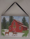 Fiber Optic Lighted Canvas Art - Winter Horses at Play