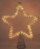 Color Changing LED Silver Tinsel Star Treetop - 12 Inch