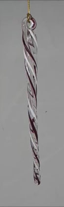 Peppermint Twisted Egyptian Glass Icicle