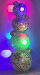 Lighted Silver and Gold Ornament Stack - 15 Inch