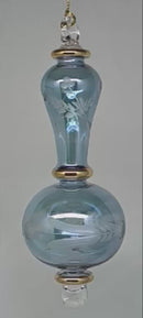 Slate Blue Sarcophagus Ornament with Canopic Jar Motif