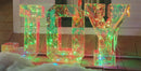 3-Pc Set of 18"H USB Electric RGB Lighted Holographic "JOY" Decoration w/ Remote Control