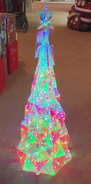 USB Lighted Holographic Holiday Tree with Remote Control - 48 Inch
